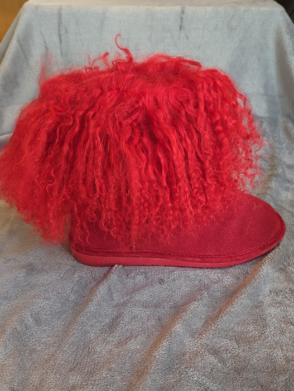 BearPaw Red Curly Fur Boots